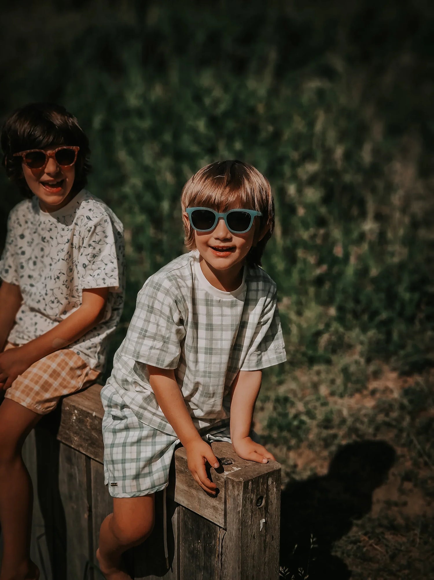 Retro Shorts - Fern Plaid