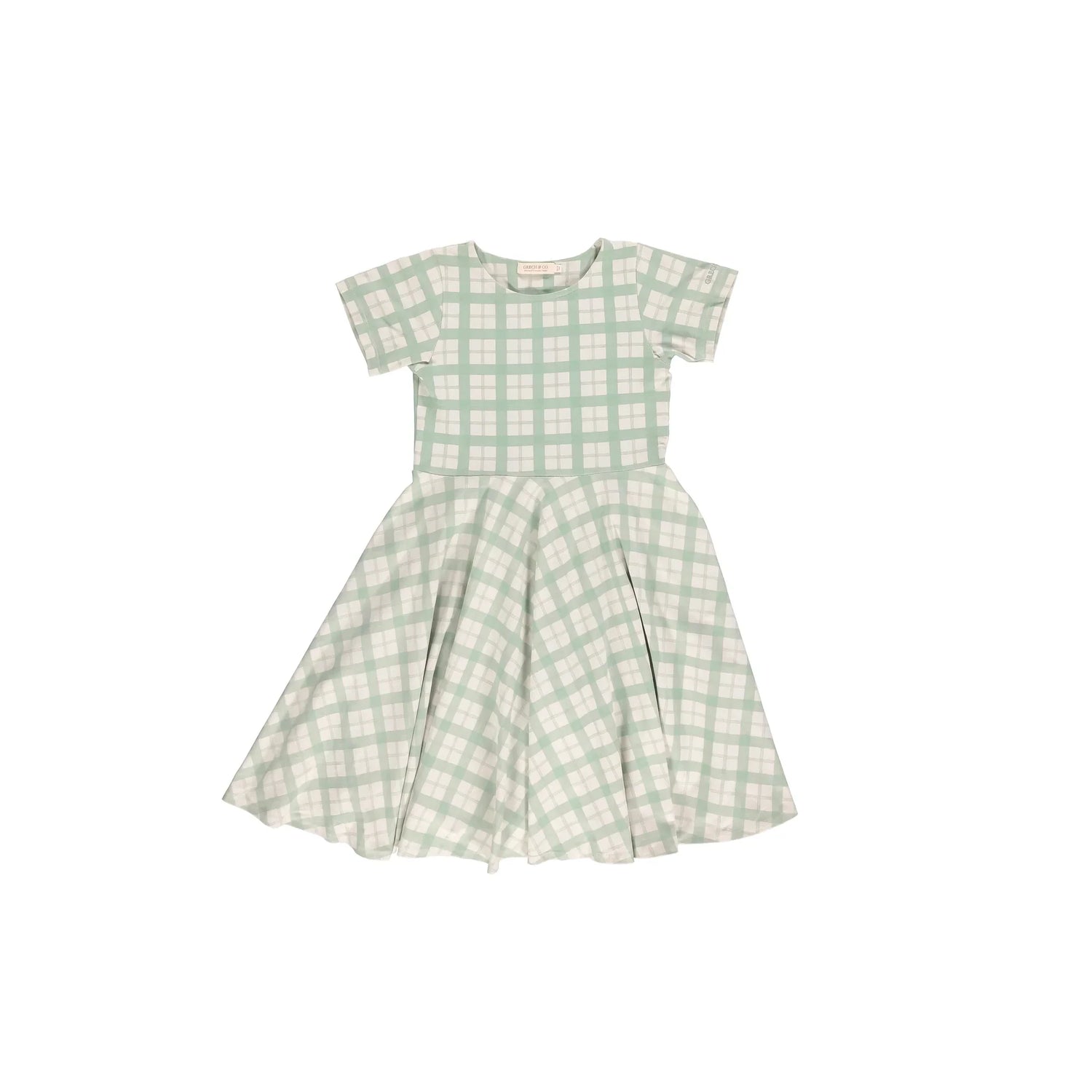 Sweetheart Twirl Dress - Fern Plaid