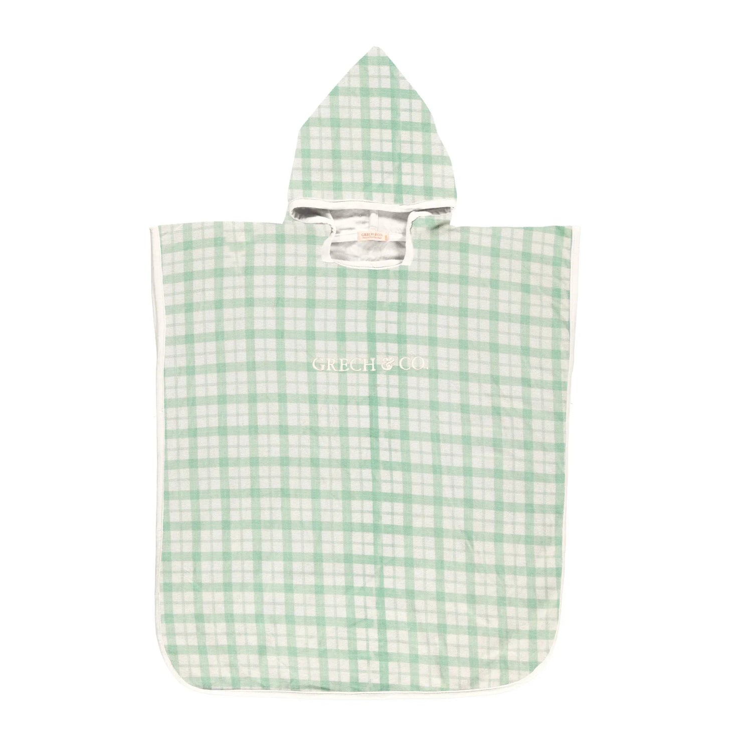Beach Towel Poncho - Fern Plaid