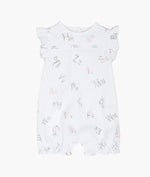 LIVLY Alphabet Flowers Athena Jumpsuit White 1-3m