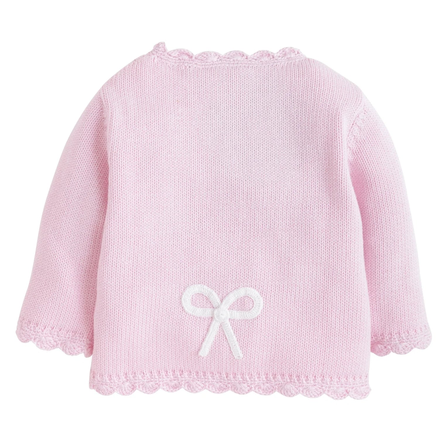 Little English Crochet Cardigan - Pink Bow - 9-12M