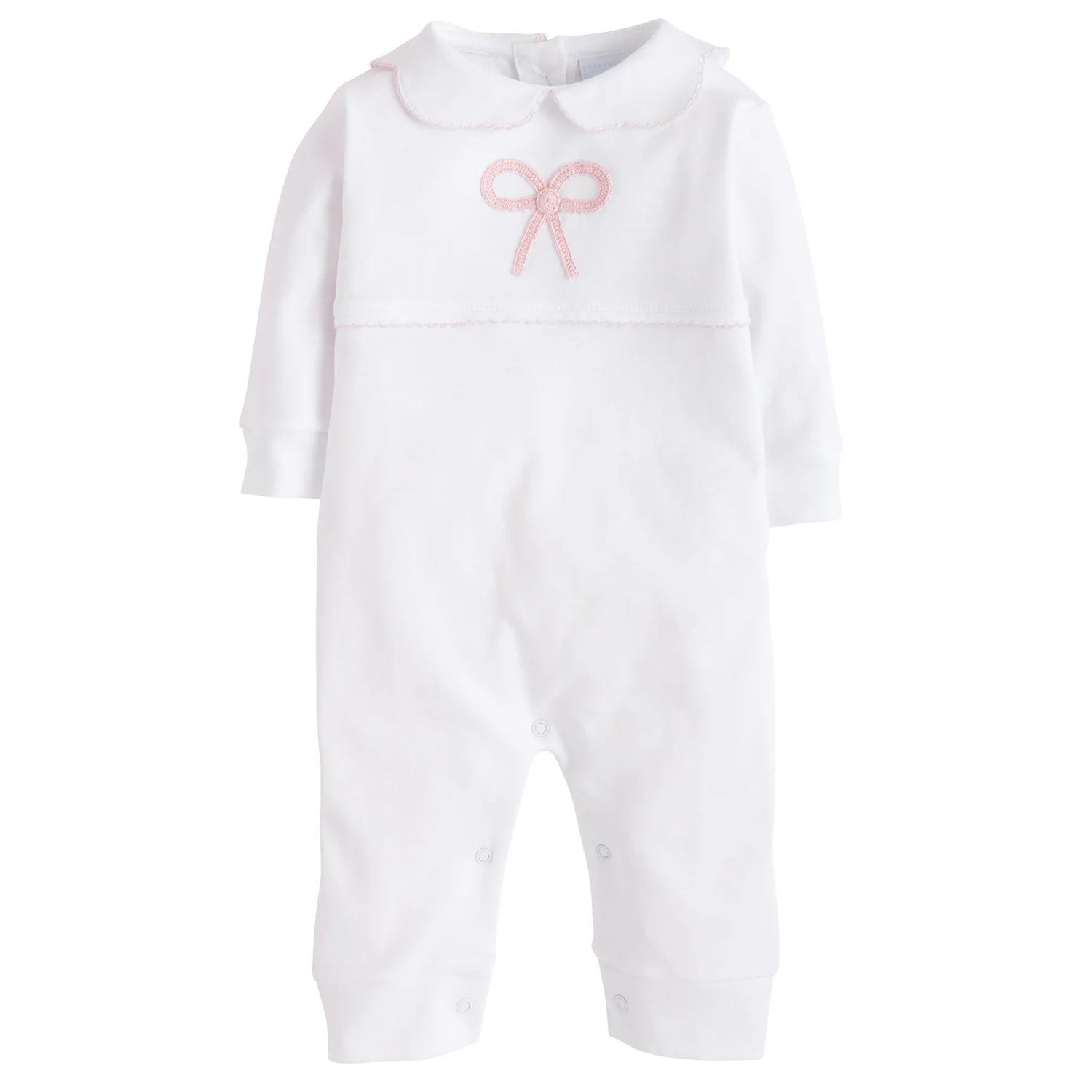 Little English Crochet Playsuit - Pink Bow - 3M