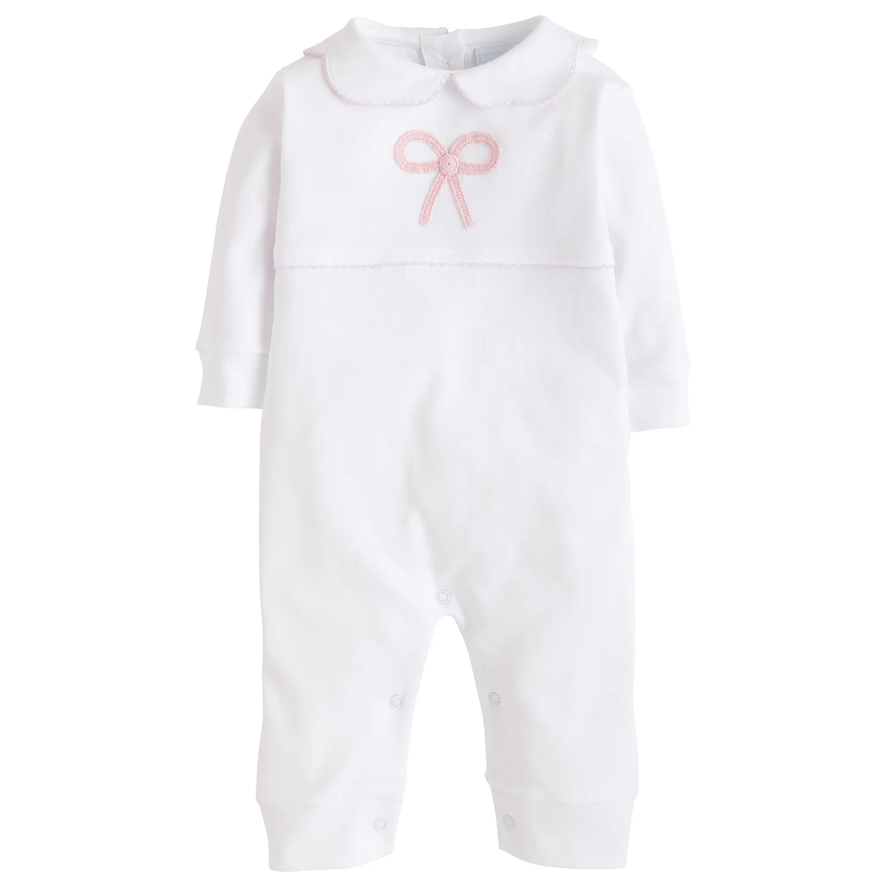 Little English Crochet Playsuit - Pink Bow - 3M