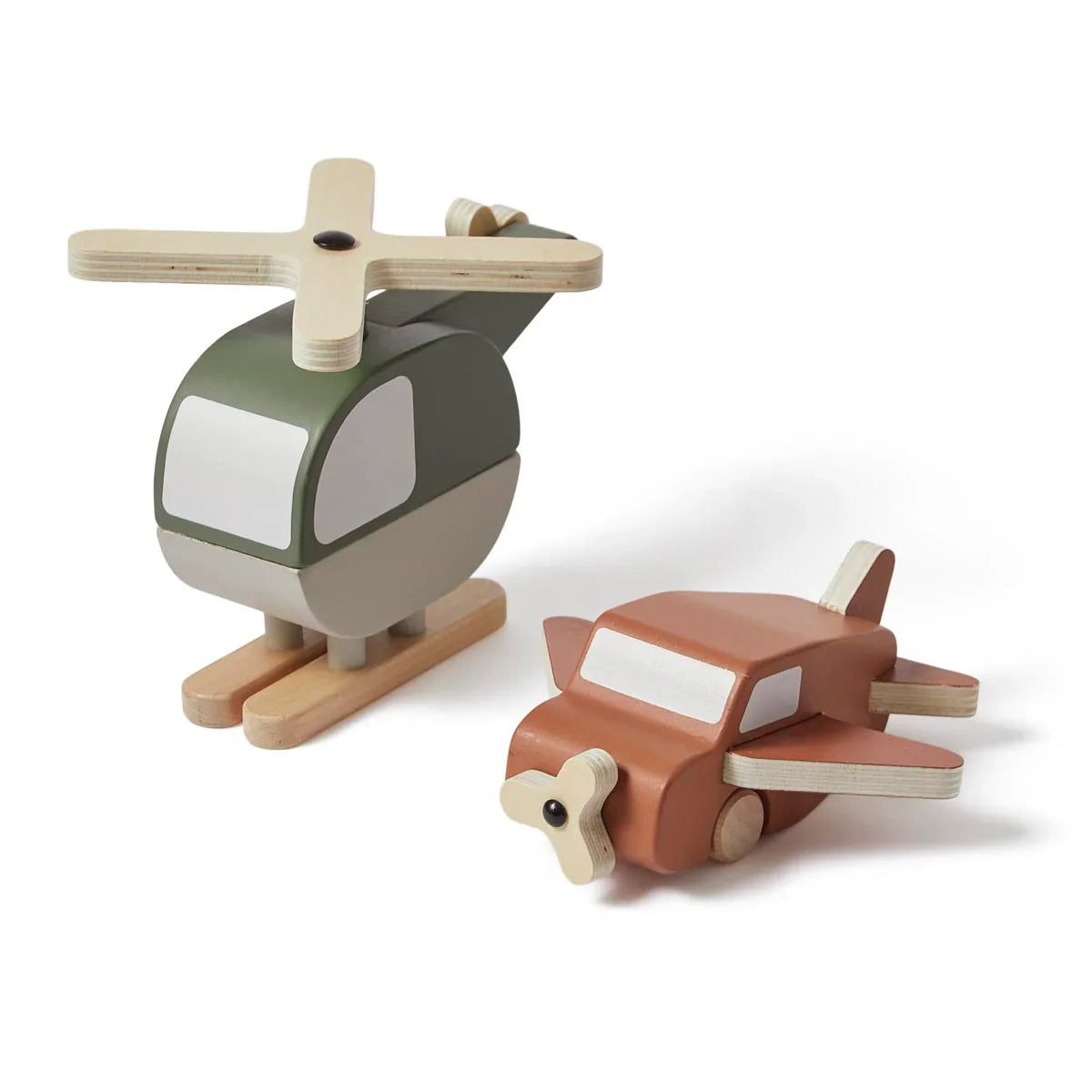 Wooden Helicopter and Plane