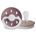 Moon Night Pacifier 2 Pack Silicone - Moon Twilight Mauve and Blush 0-6M