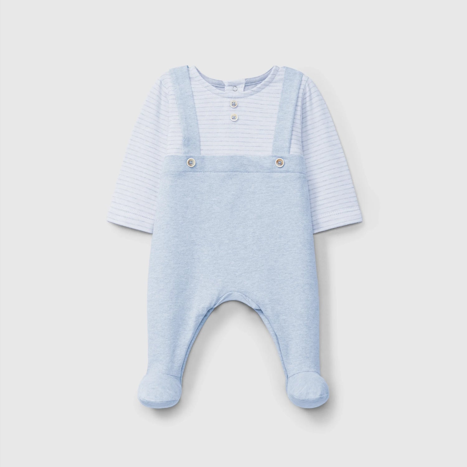 Laranjinha Babygrow — White/Blue — 0M