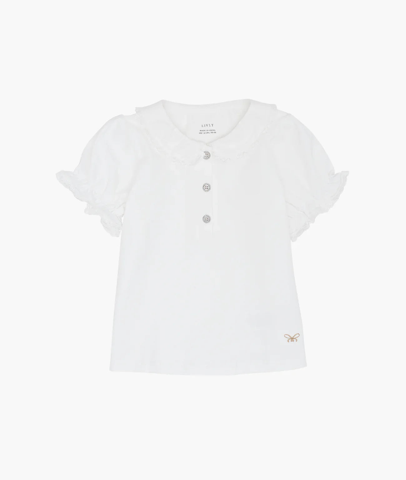 LIVLY Short Sleeve Marianne Top White 12-18m