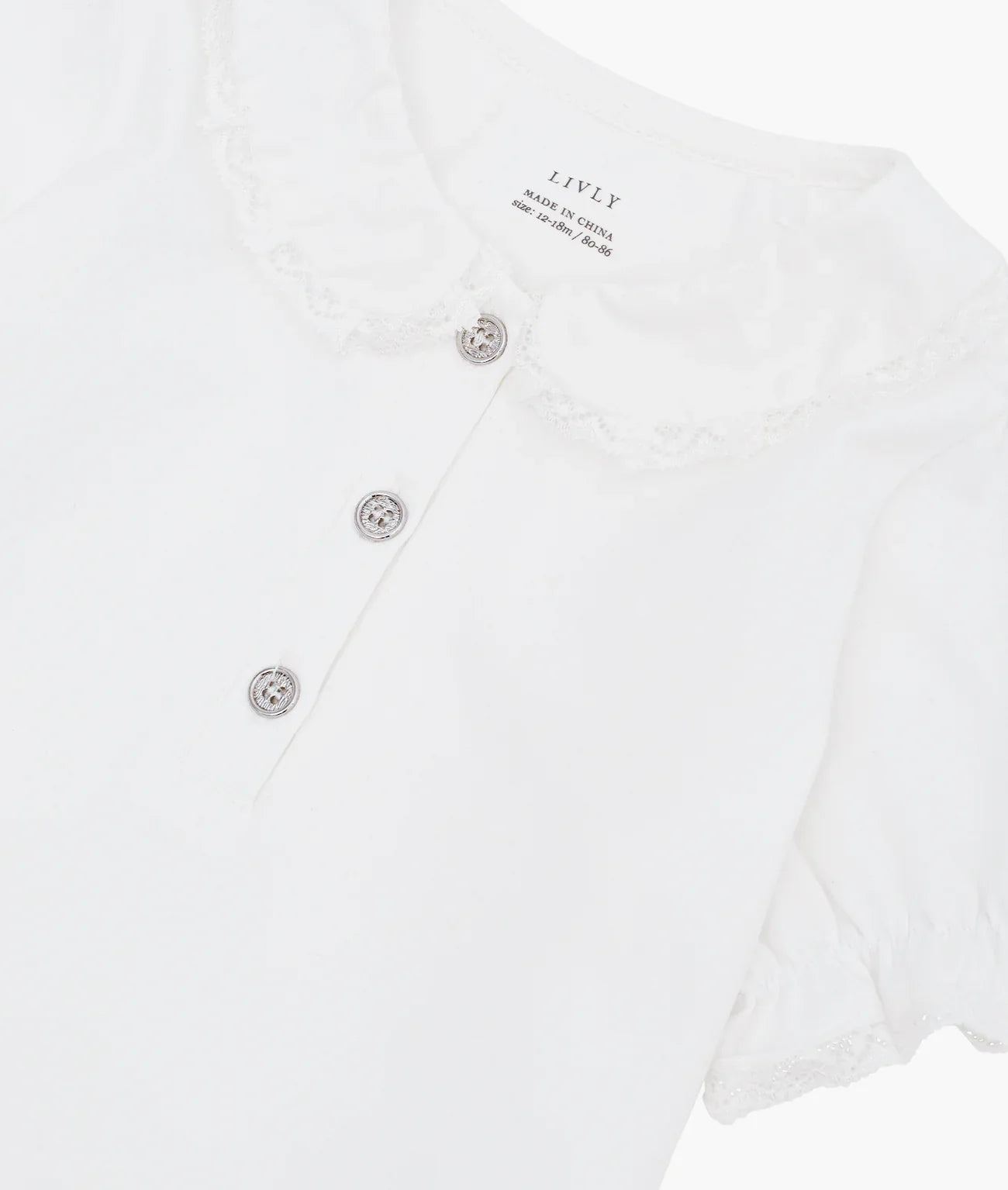 LIVLY Short Sleeve Marianne Top White 18-24m