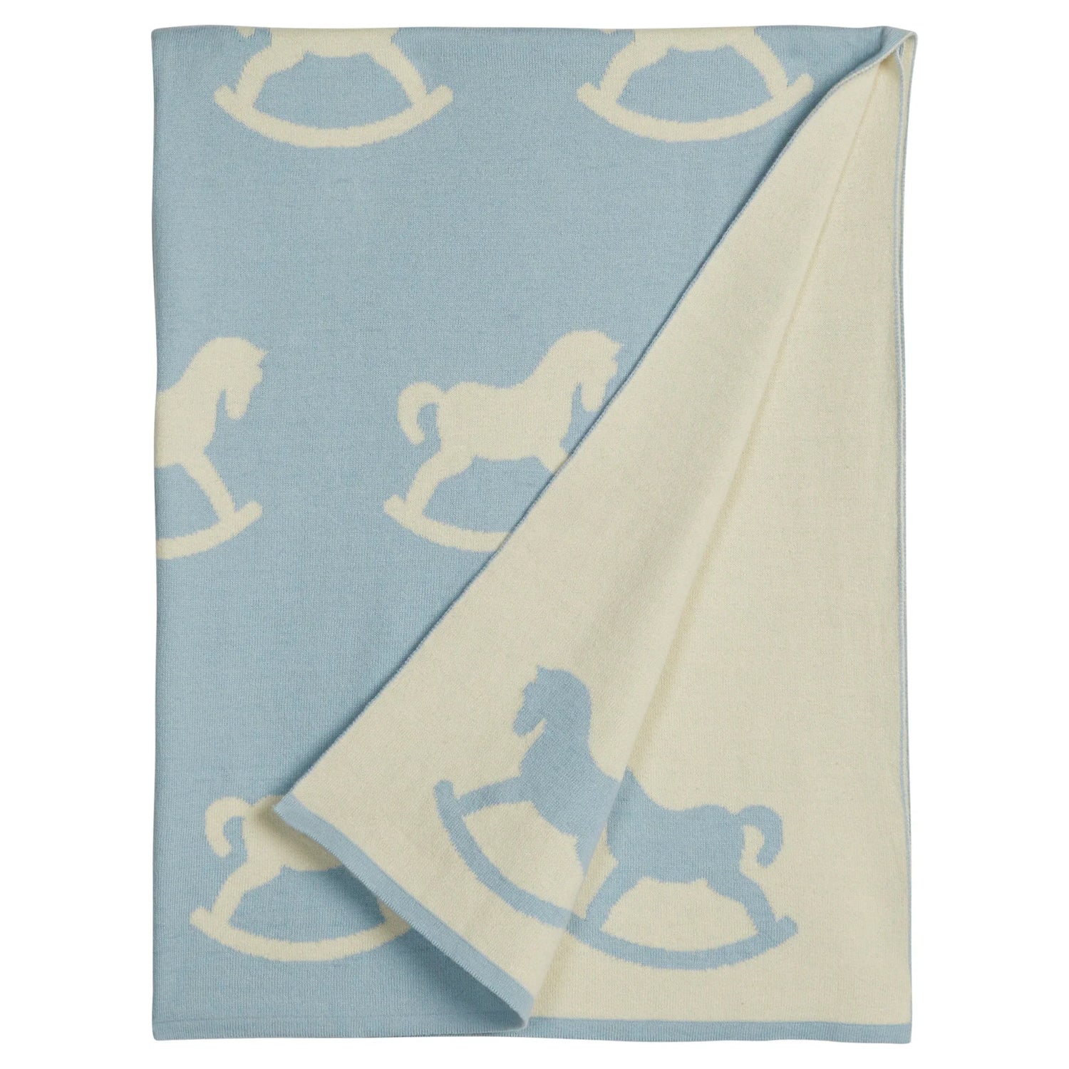 Little English Nursery Blanket - Blue Rocking Horse