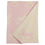 Little English Nursery Blanket - Pink Rocking Horse