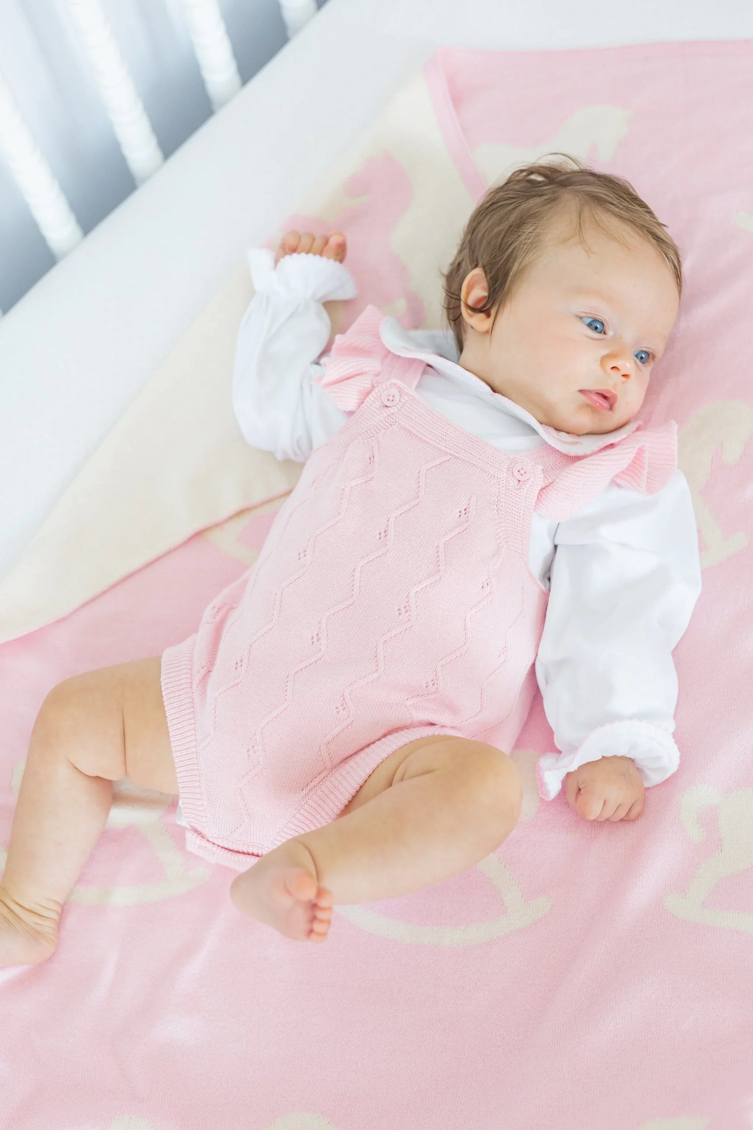 Nursery Blanket - Pink Rocking Horse