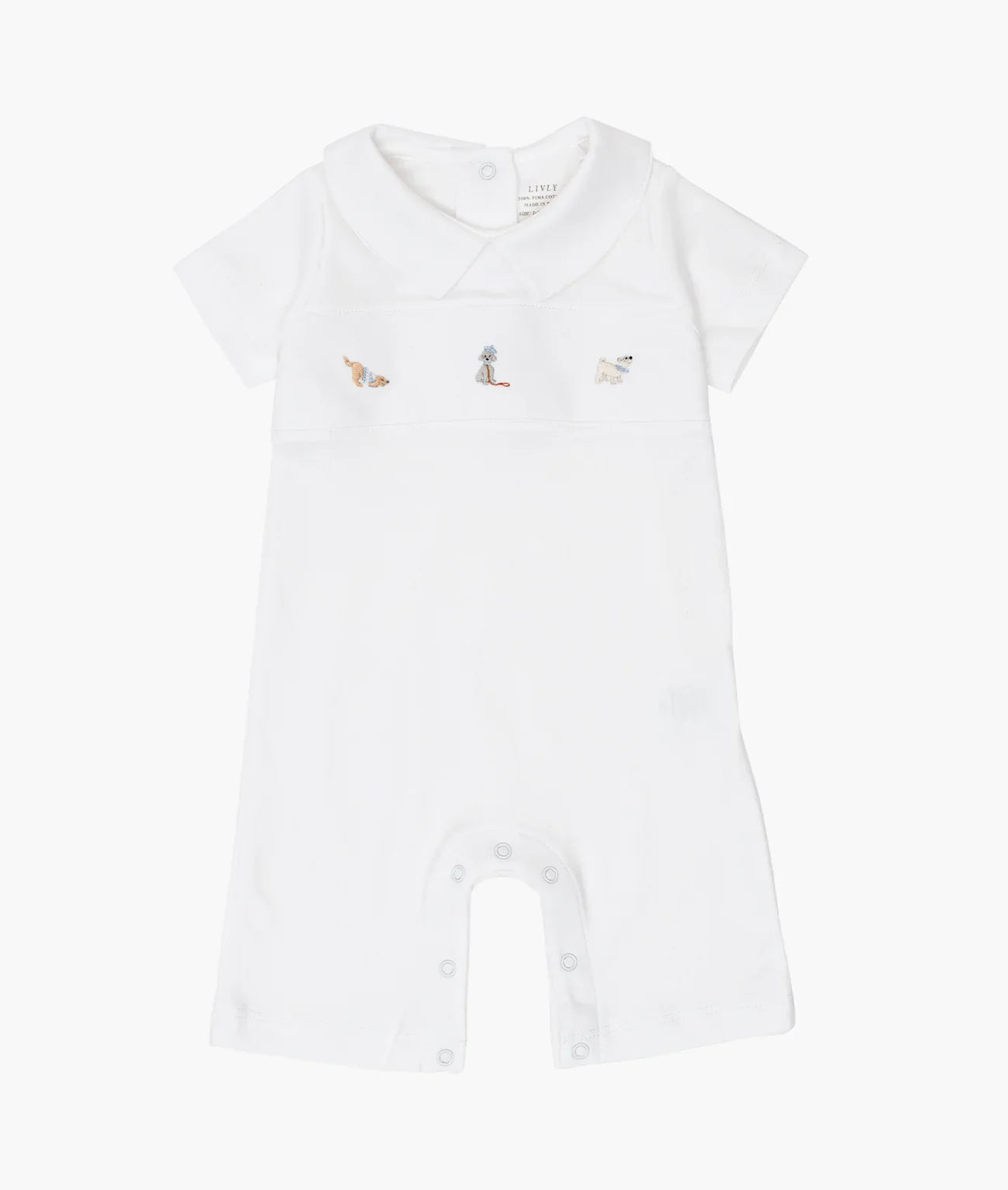 LIVLY Puppies Summer Romper White 3-6m