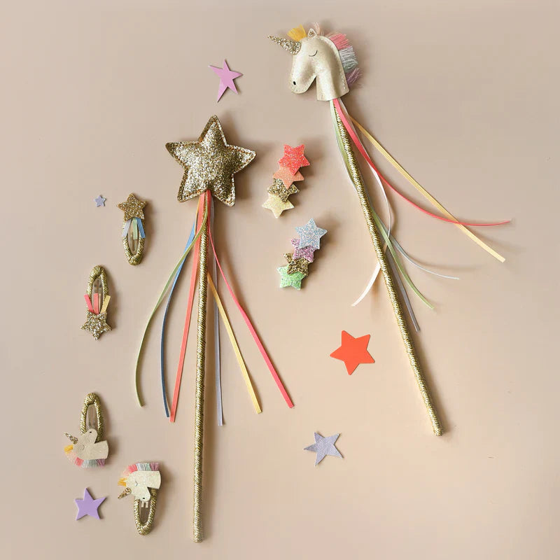Rainbow Glitter Star Wand
