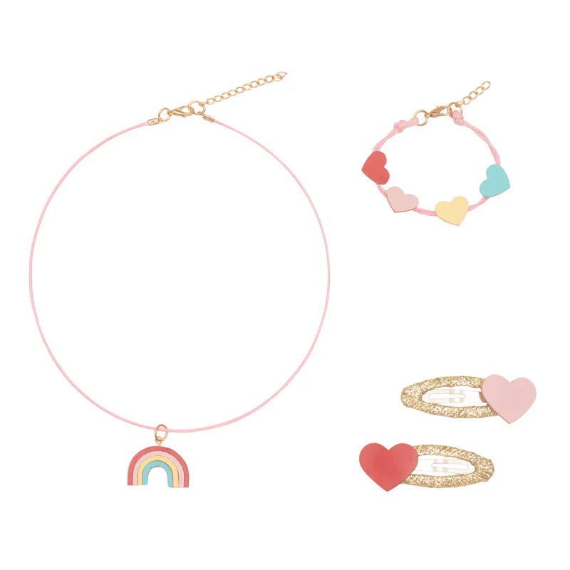 Vintage Rainbow Hair & Jewellery Set