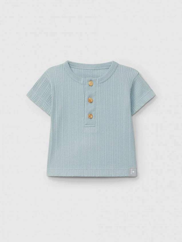 SNUG Ribbed T-Shirt — Mint Blu - 6M