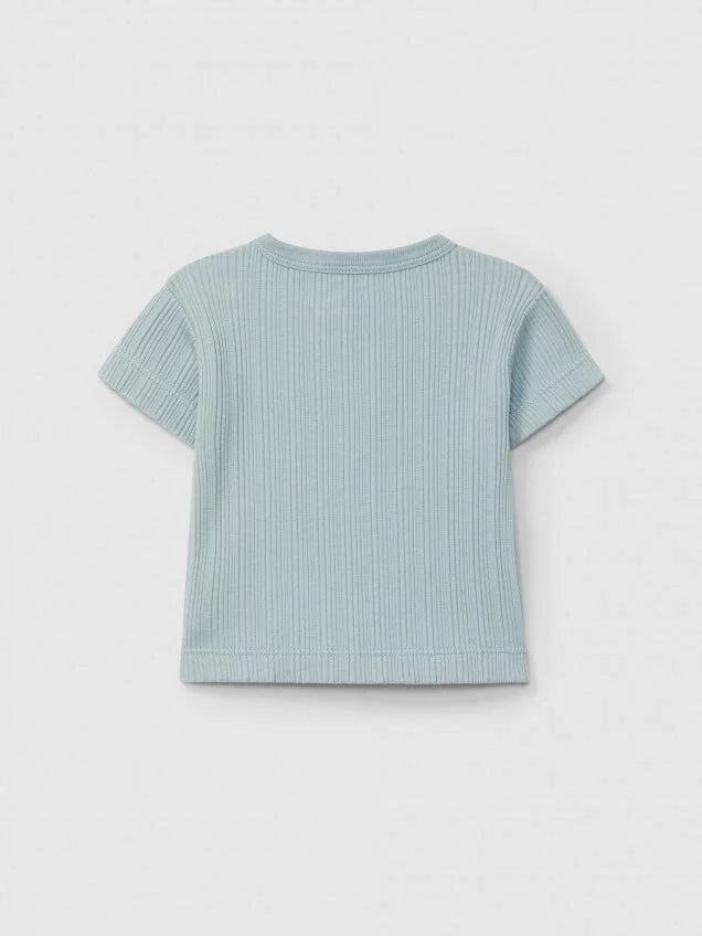 SNUG Ribbed T-Shirt — Mint Blu - 3M