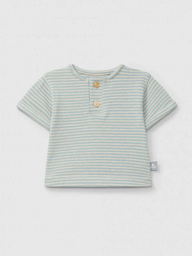 SNUG Striped T-Shirt — Mint Blu - 3M