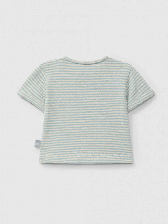 SNUG Striped T-Shirt — Mint Blu - 6M