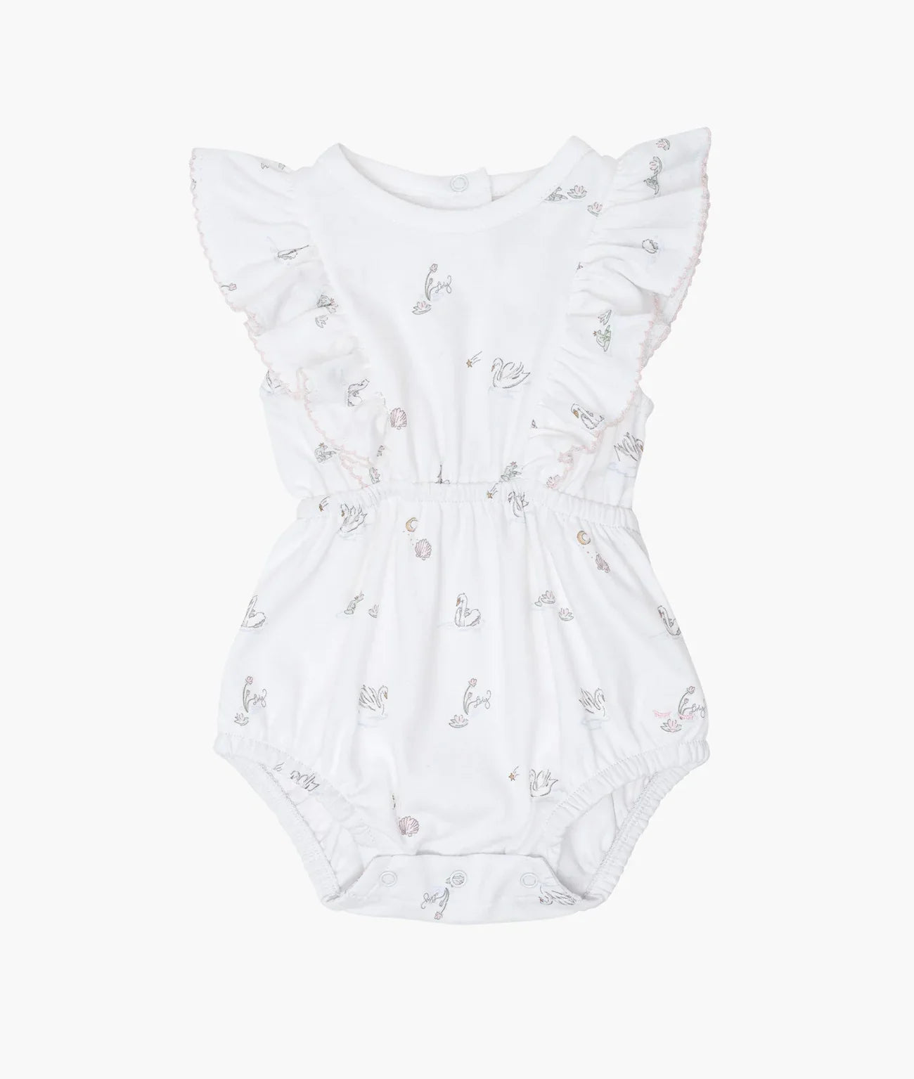 LIVLY Swans Lily Romper White 1-3m