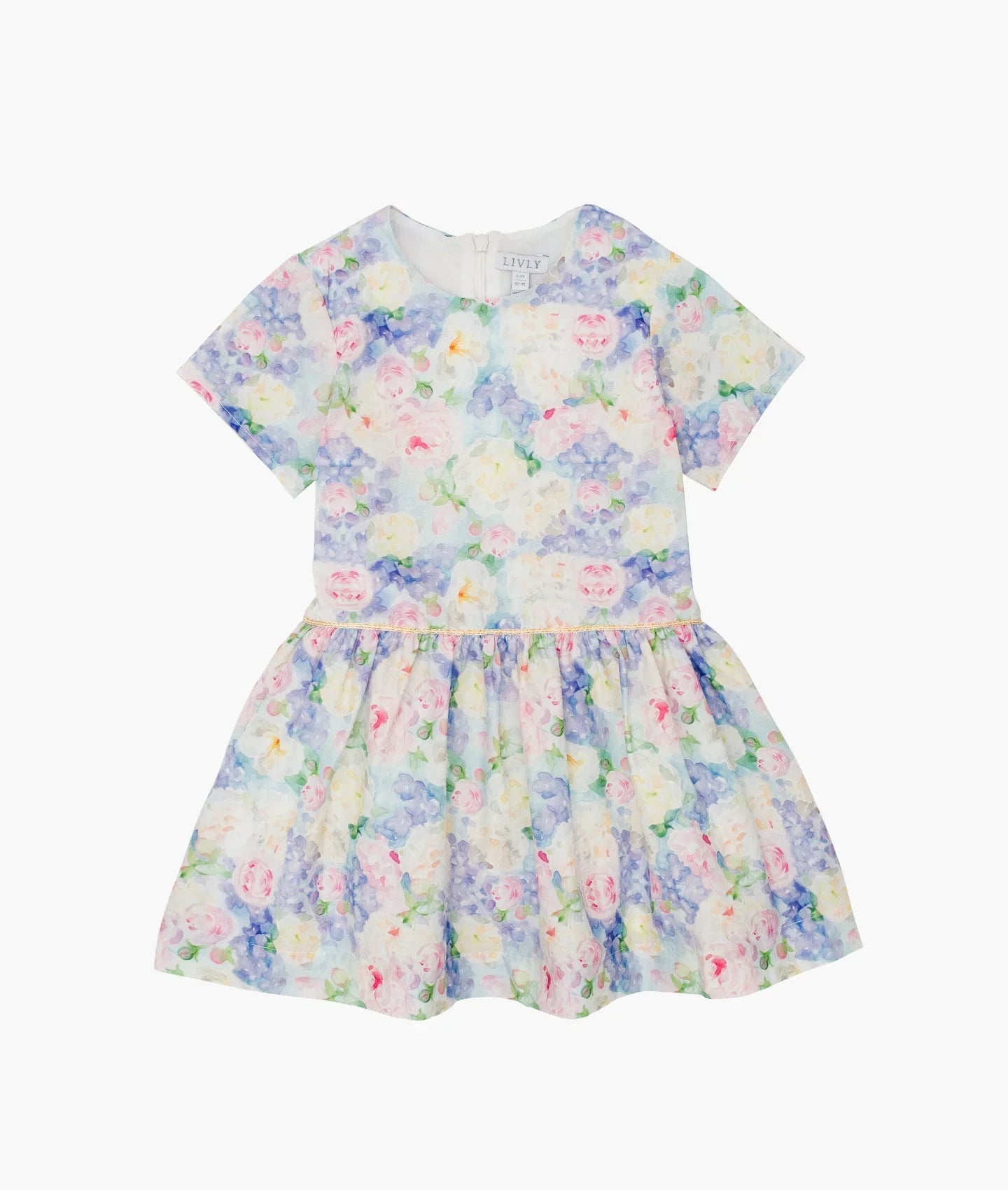 LIVLY Watercolor Floral Sandy Dress Purple 9-12m