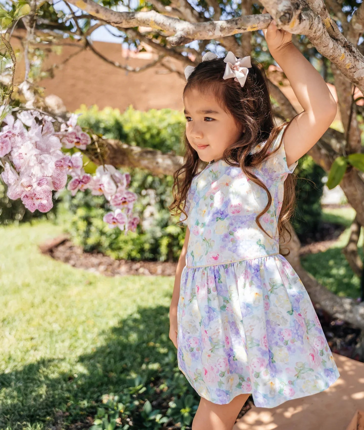 LIVLY Watercolor Floral Sandy Dress Purple 12-18m