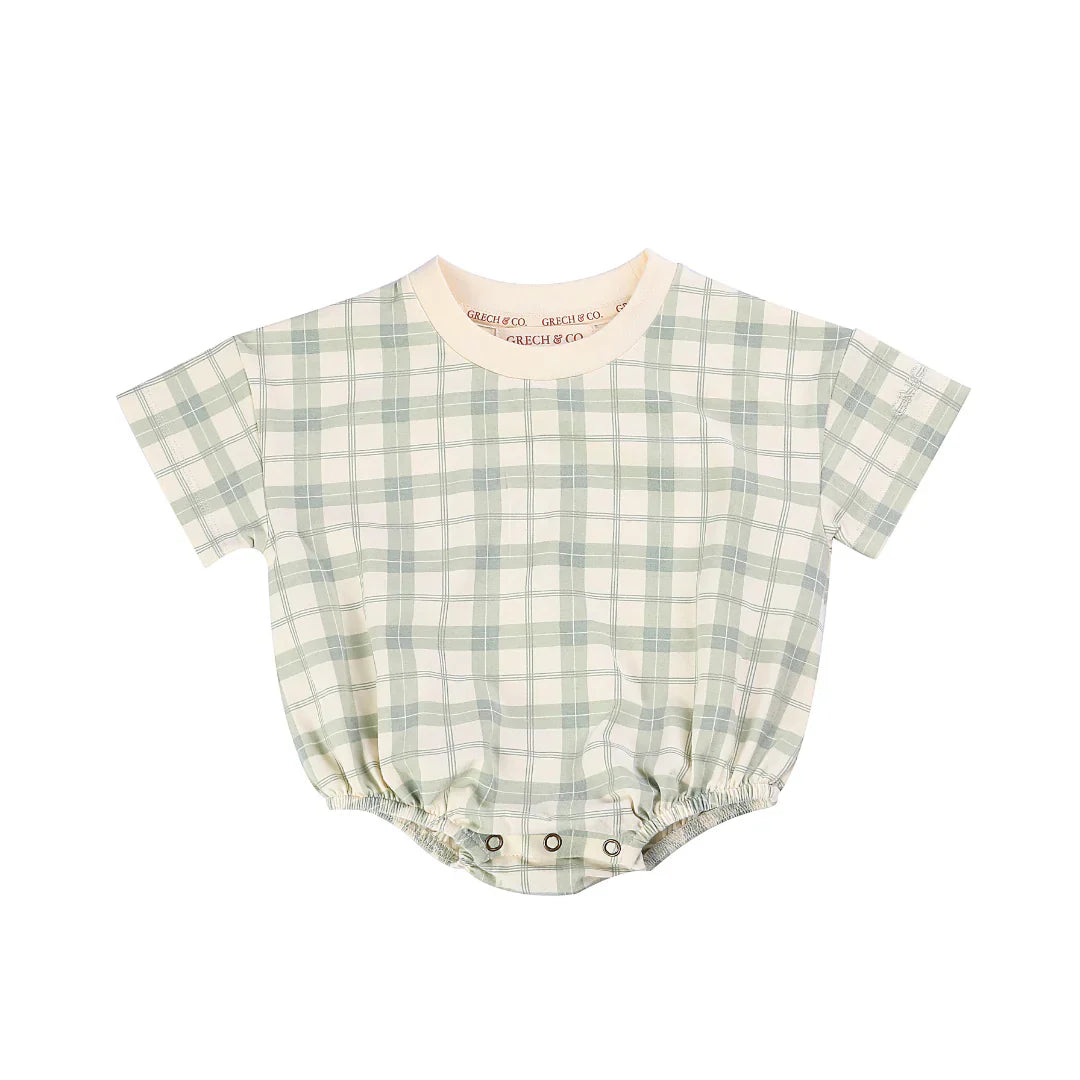 Bubble Romper - Fern Plaid