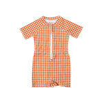 Short Sleeve Rashguard Swimsuit - Sienna Gingham
