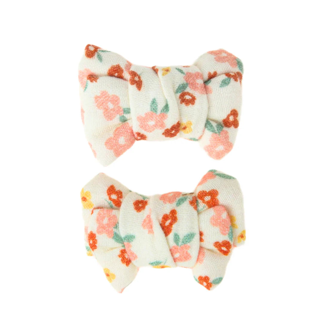 Pigtail Bow Hair Clips Set of 2 - Lille Cottage Club - Sunset Meadow