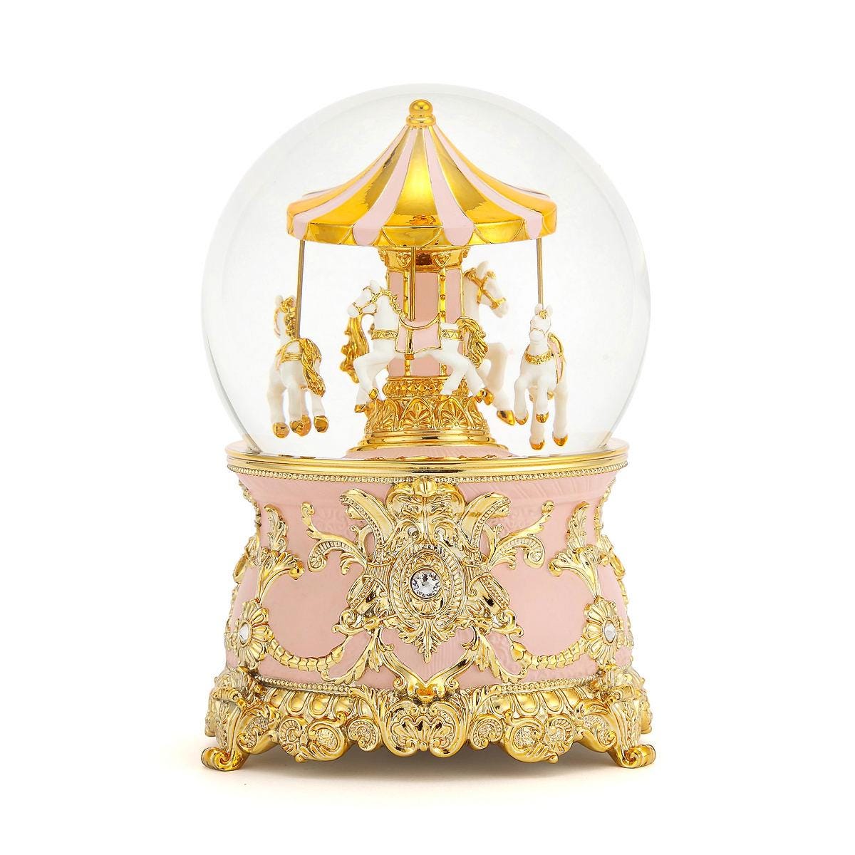 Luxury Snow Globe Music Box - Pink