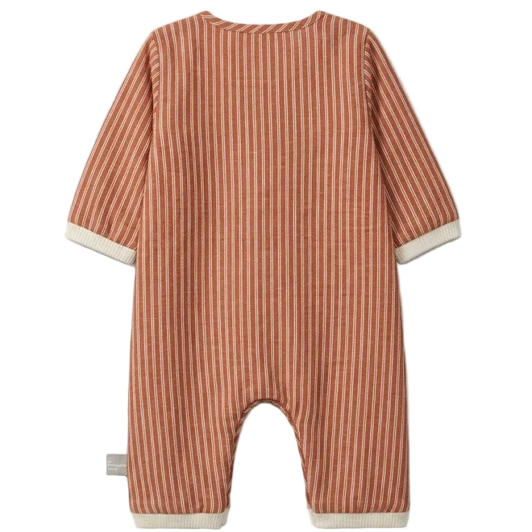 Stripe one-piece with Ties - Terracot