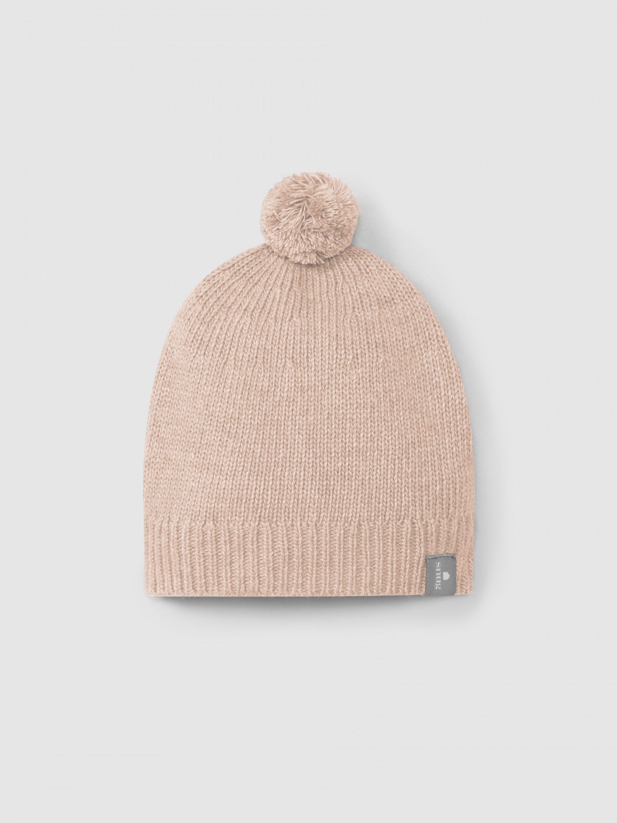 Knitted beanie with pom-pom - Pink