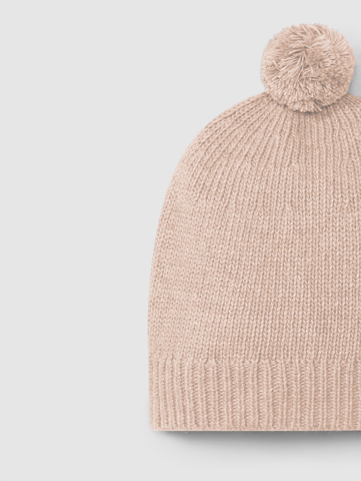 Knitted beanie with pom-pom - Pink