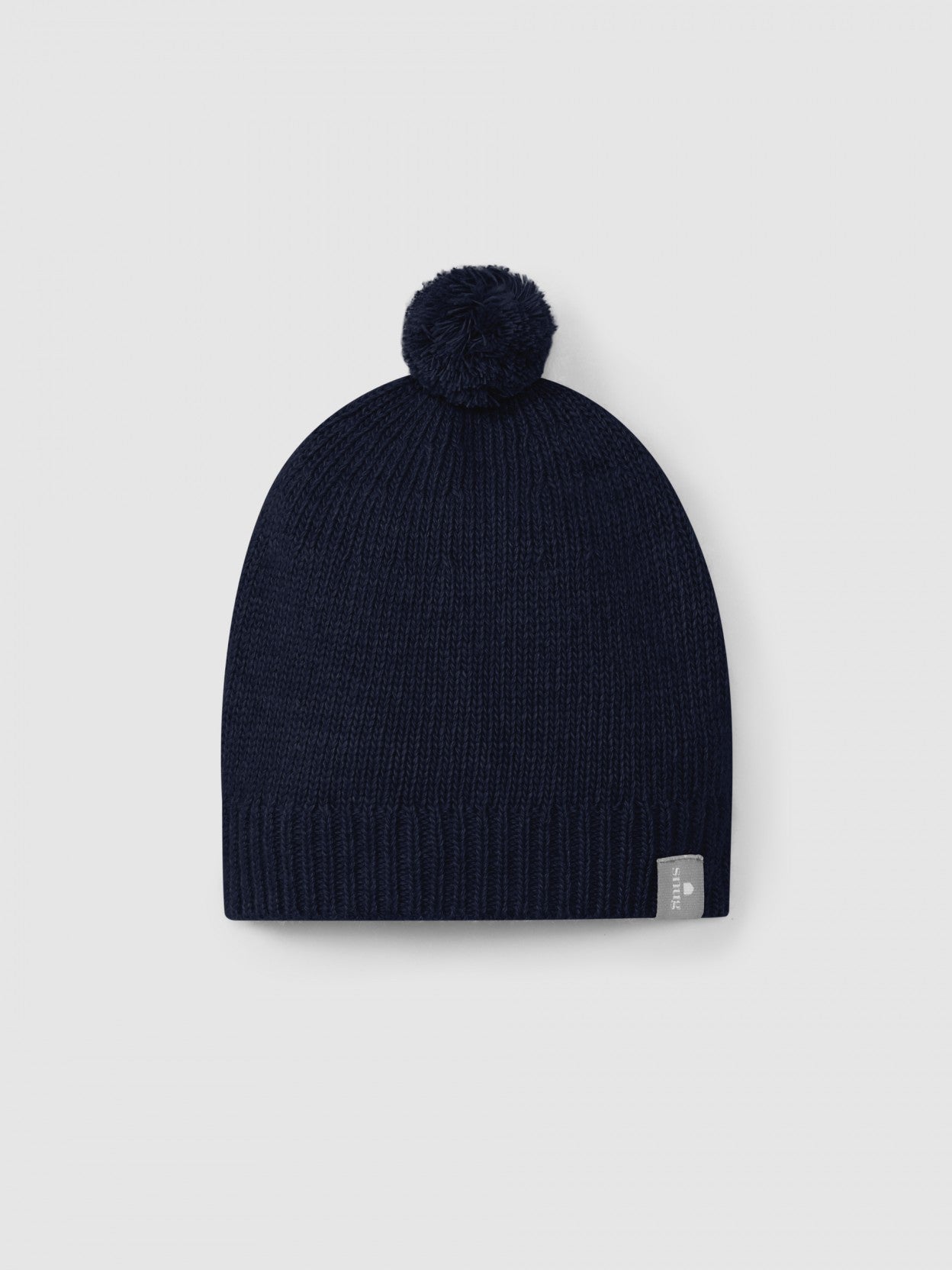 Knitted beanie with pom-pom - Navy