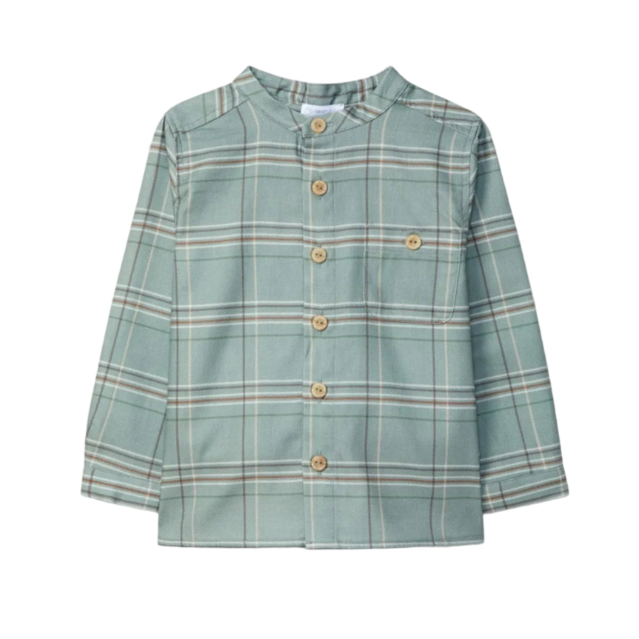 Check Shirt with Mandarin Collar