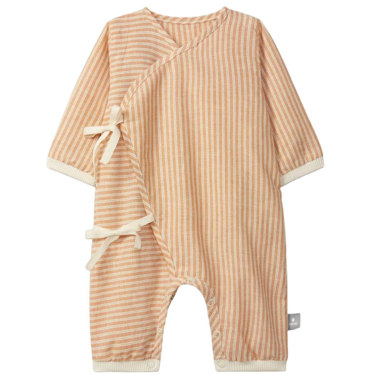 Stripe one-piece with Ties - Ocre