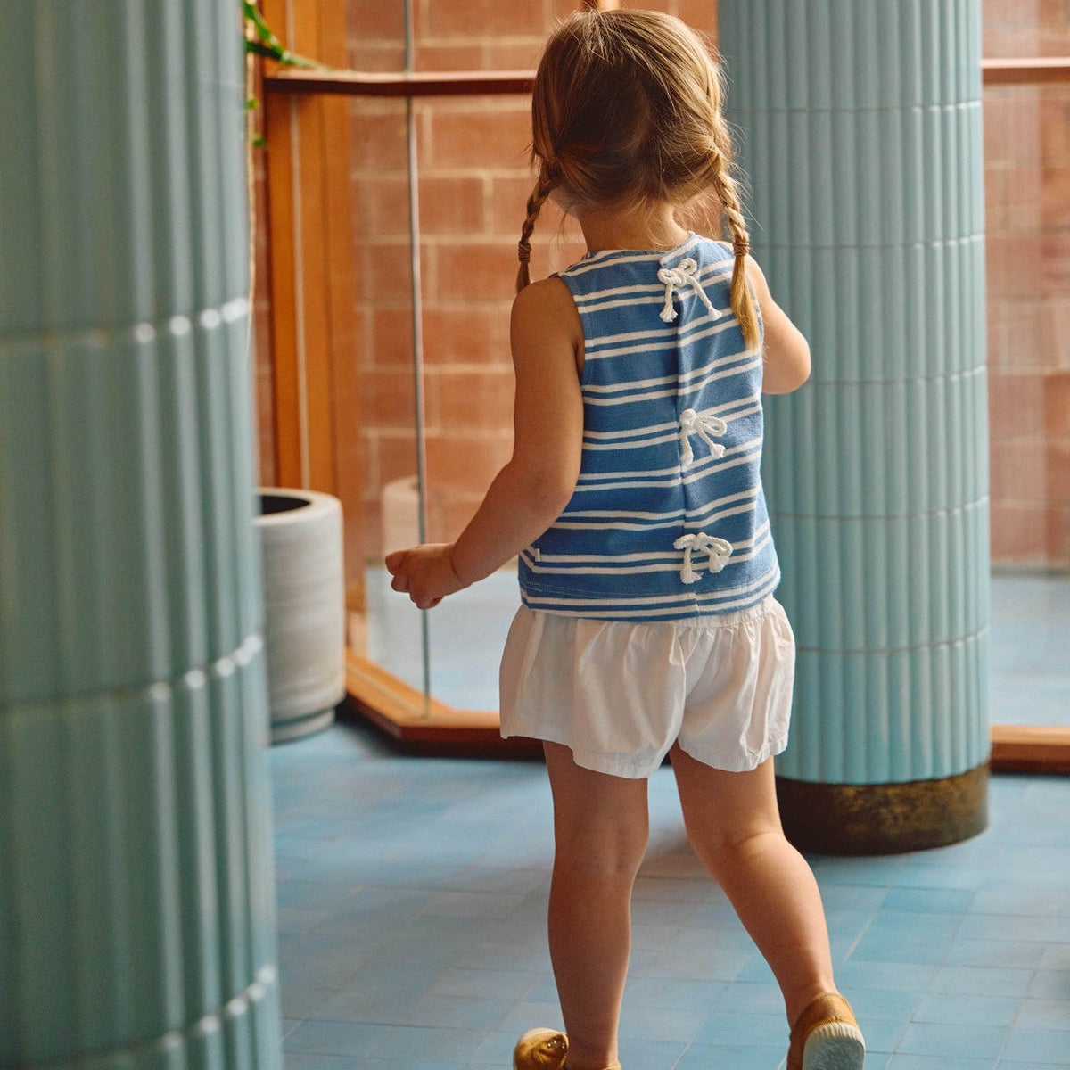 Sleeveless Top - Blue Stripe