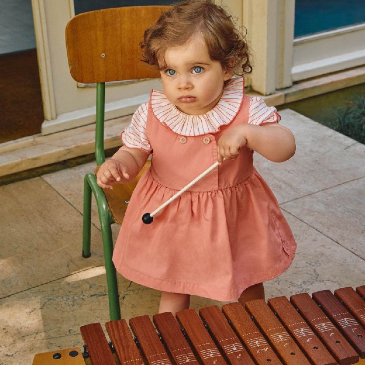 Pinafore Dress - Pink Rasberry