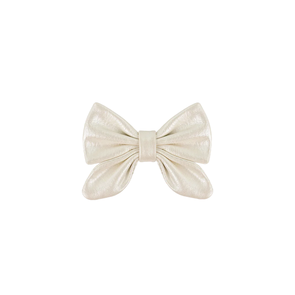 Flooria Bow Clip - Metallic Off White