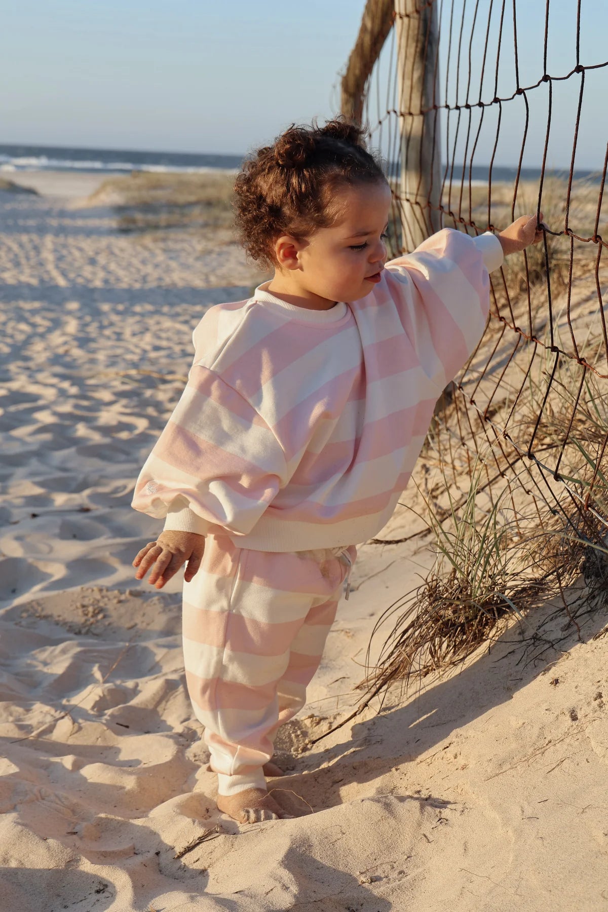 Stripe Crewneck Sweat - Pink