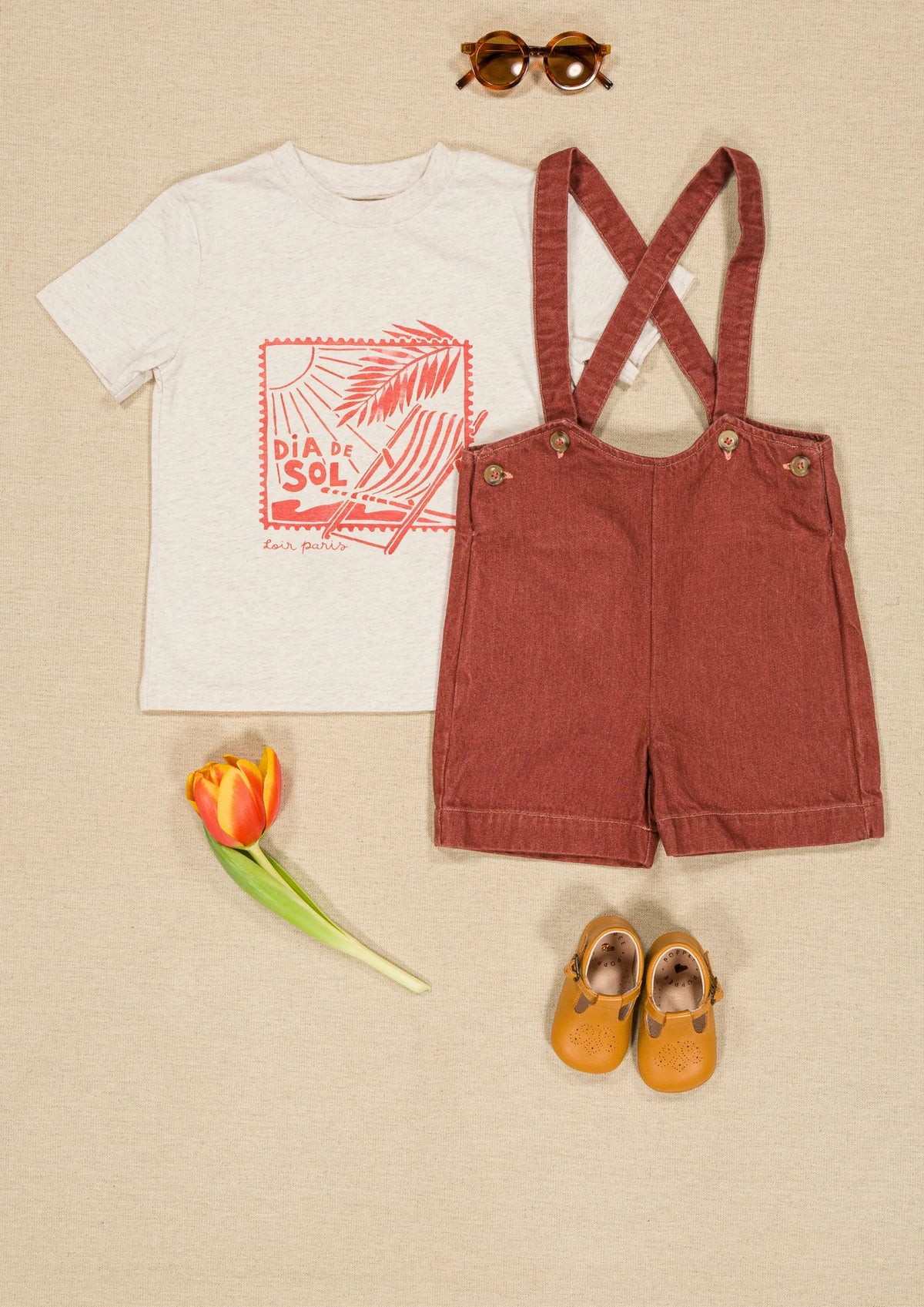 Octave Denim Overalls - Red
