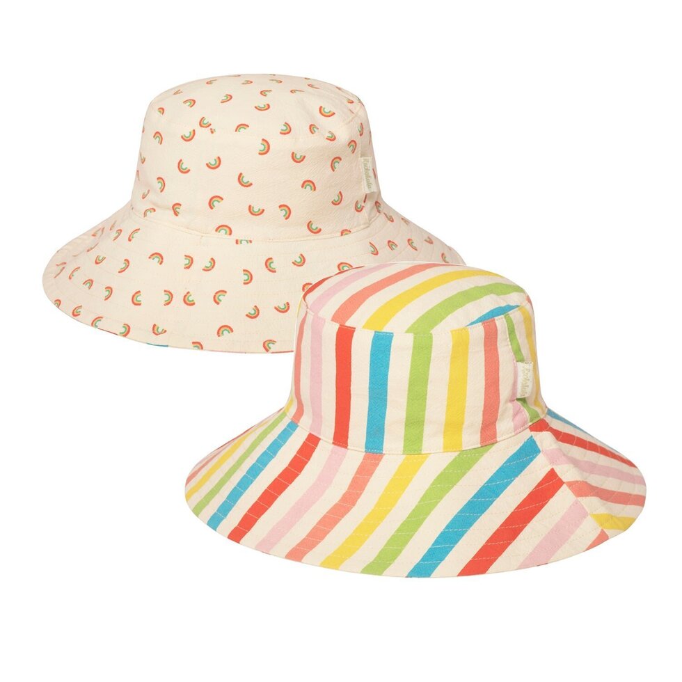 Reversible Rainbow/Stripe Sun Hat 3-6 Years