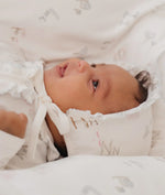LIVLY Alphabet Flowers Ruffled Hat White 3-6m