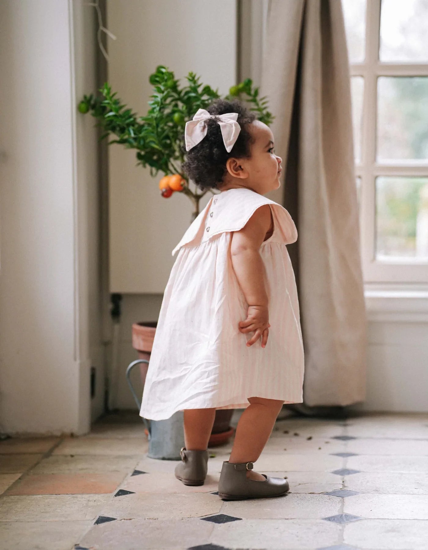 LOIR Paris Dress Colombe - Pink Stripes 18M