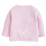 Little English Crochet Cardigan - Pink Bow - 9-12M