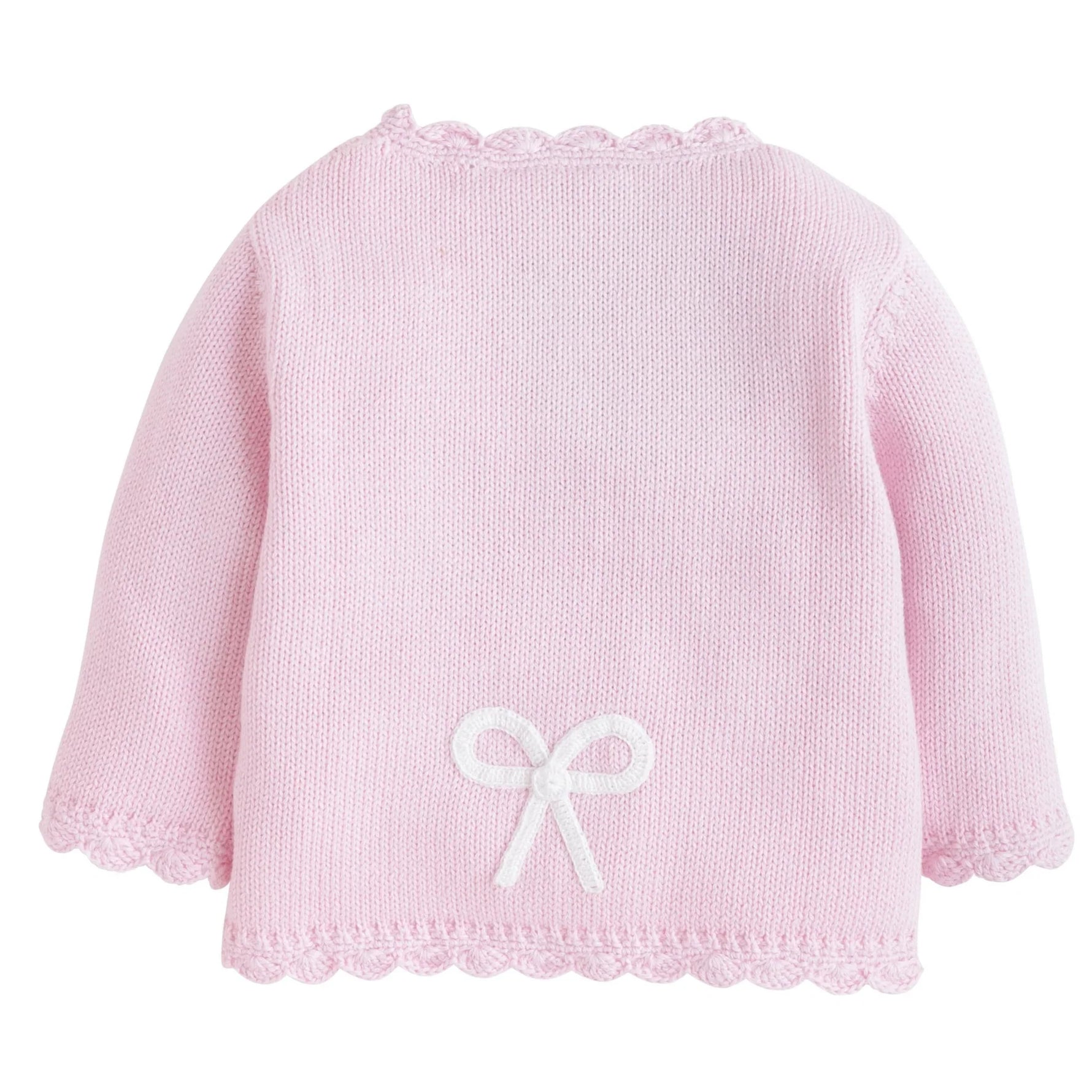 Little English Crochet Cardigan - Pink Bow - 9-12M