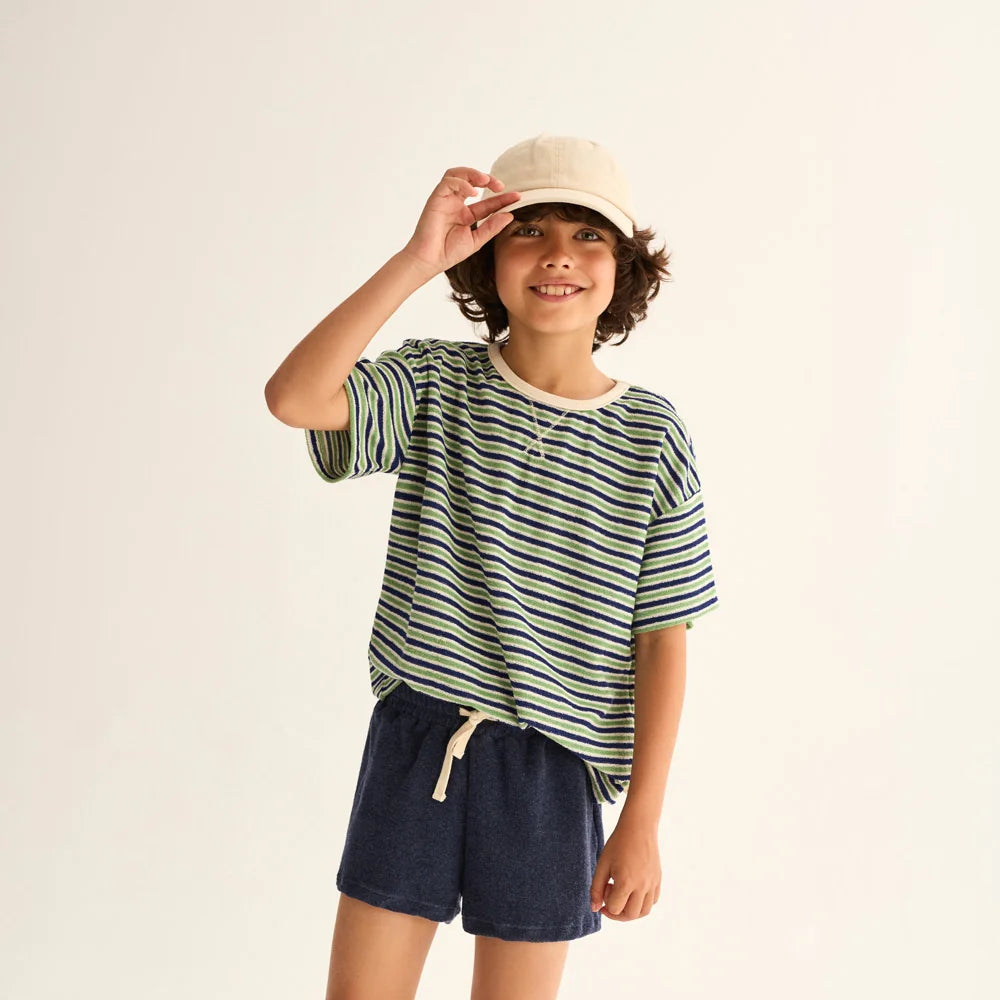 Terry Cloth Tee - Blue Green