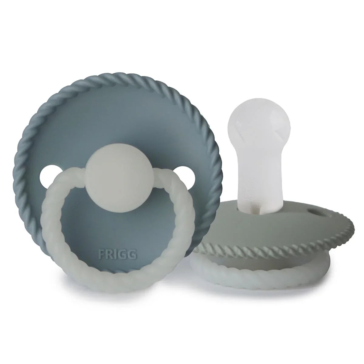 Rope Night Pacifier 2 Pack Silicone - Stone Blue and Sage 6-12M
