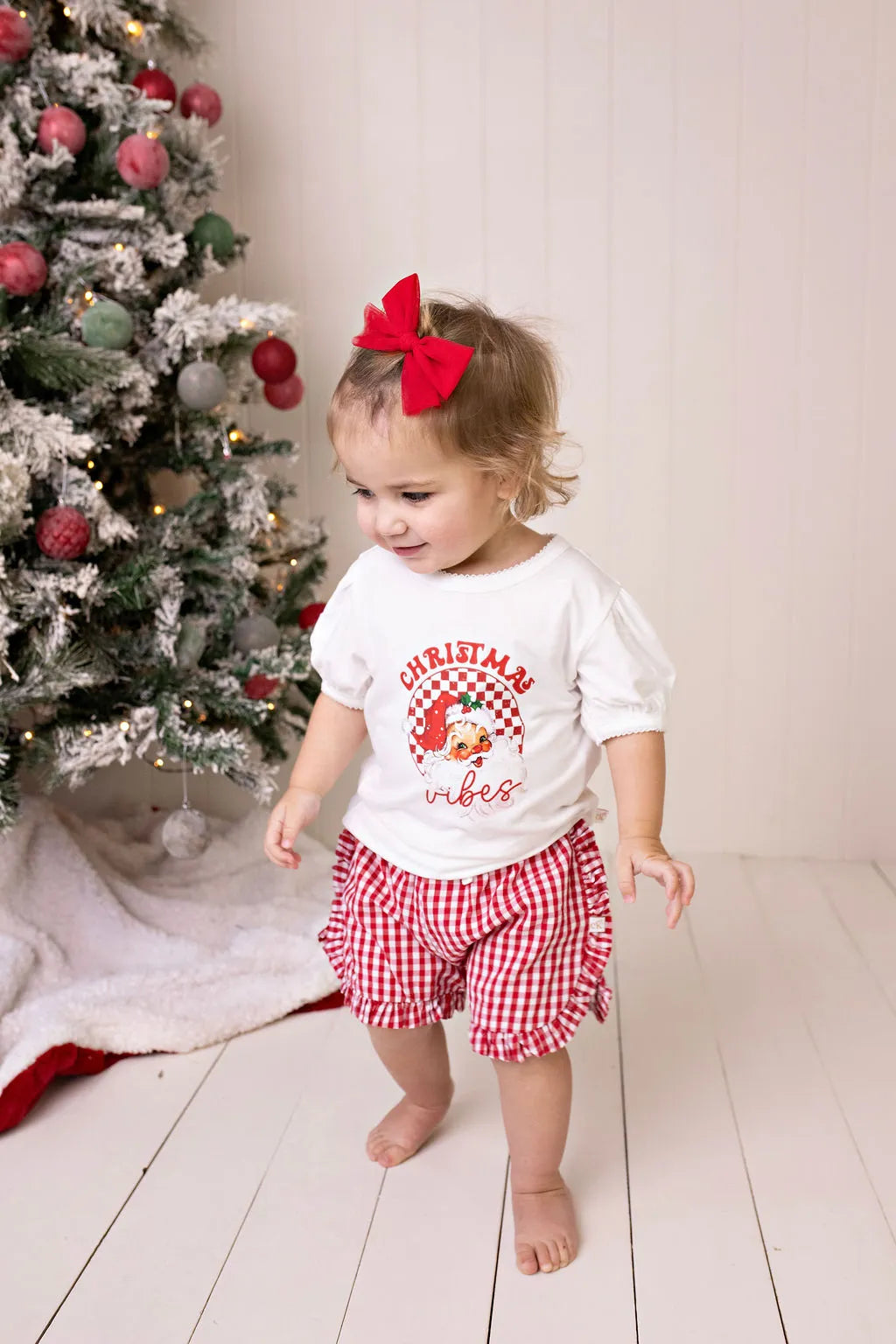 Red Plaid Ruffle Shorts