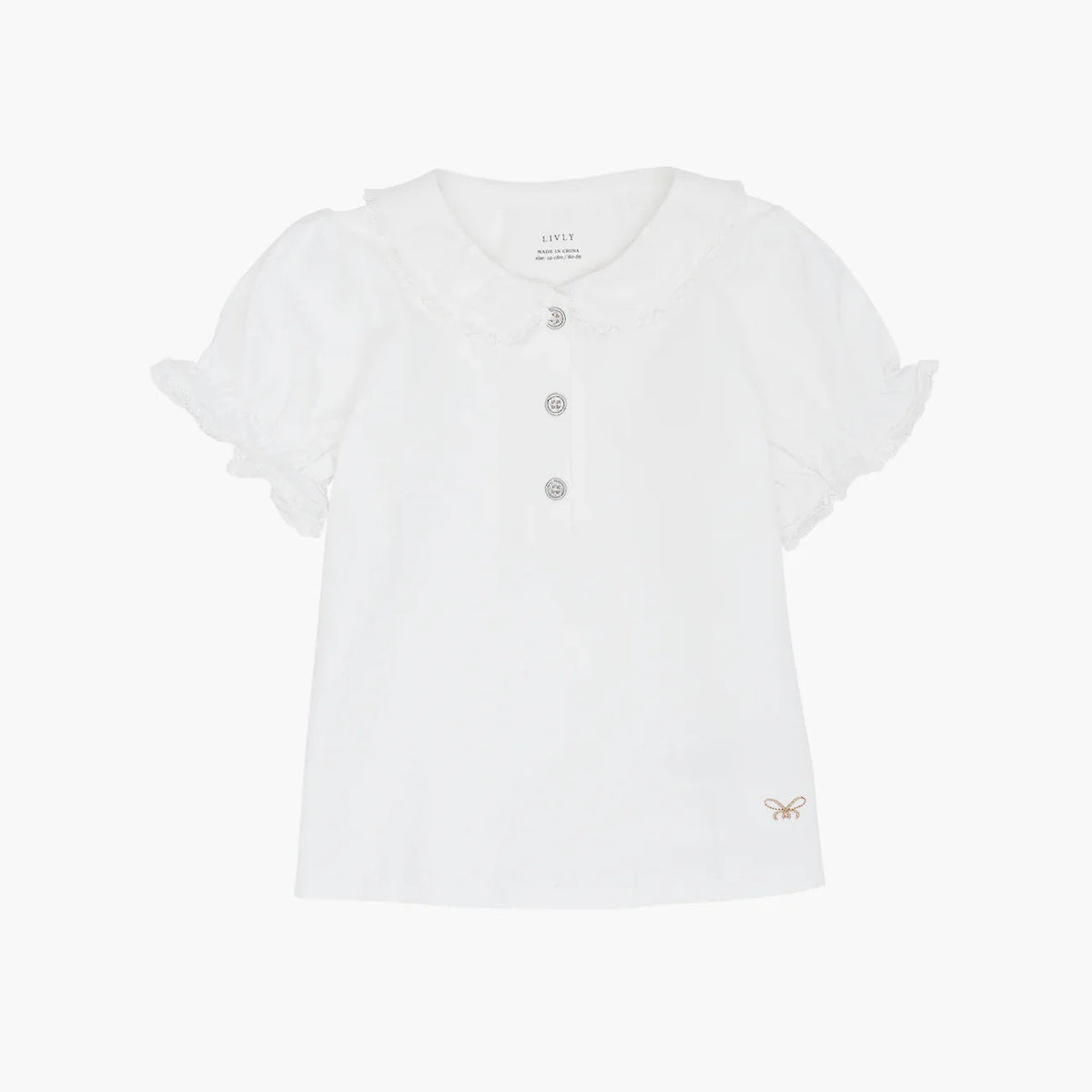 LIVLY Short Sleeve Marianne Top White 12-18m