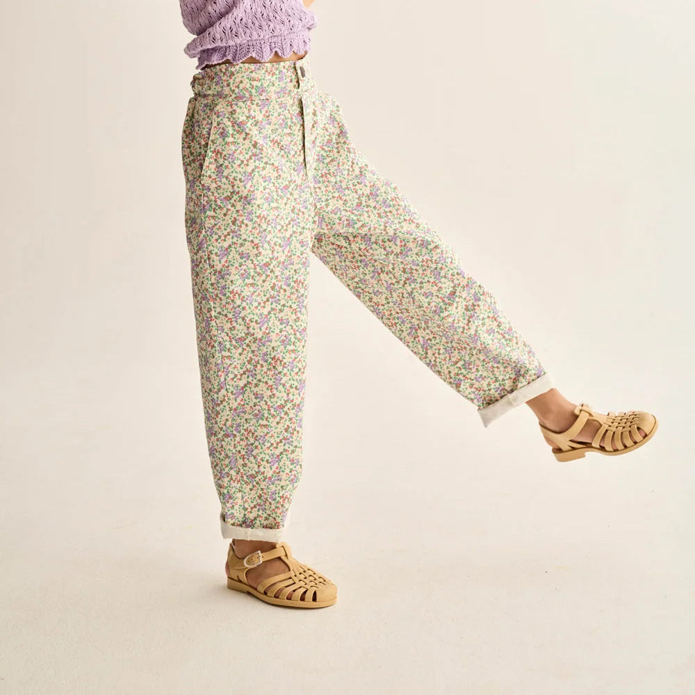 Floral Twill Cotton Pants